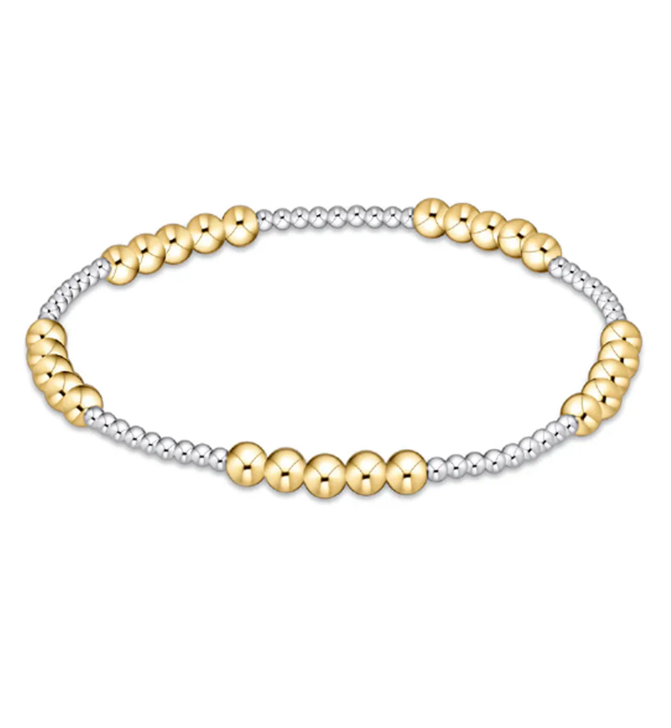 ENewton Classic Blissful Pattern 2mm Bead Bracelet - 4mm Mixed Metal