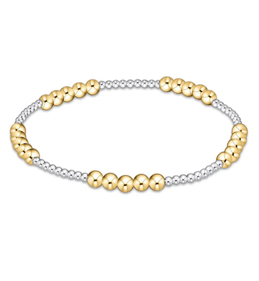 ENewton Classic Blissful Pattern 2mm Bead Bracelet - 4mm Mixed Metal