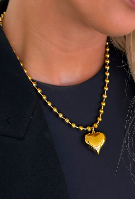 Small Bubble Heart Necklace