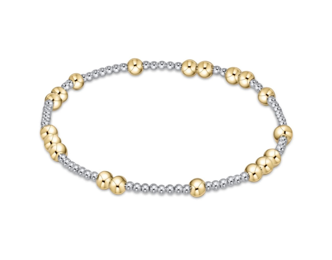 eNewton Hope Unwritten mixed metal 4mm bead bracelet with gold and silver beads