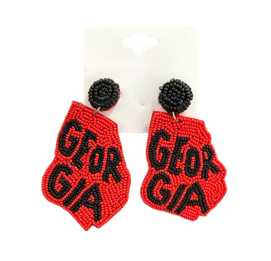Georgia Seed Beaded State Earrings