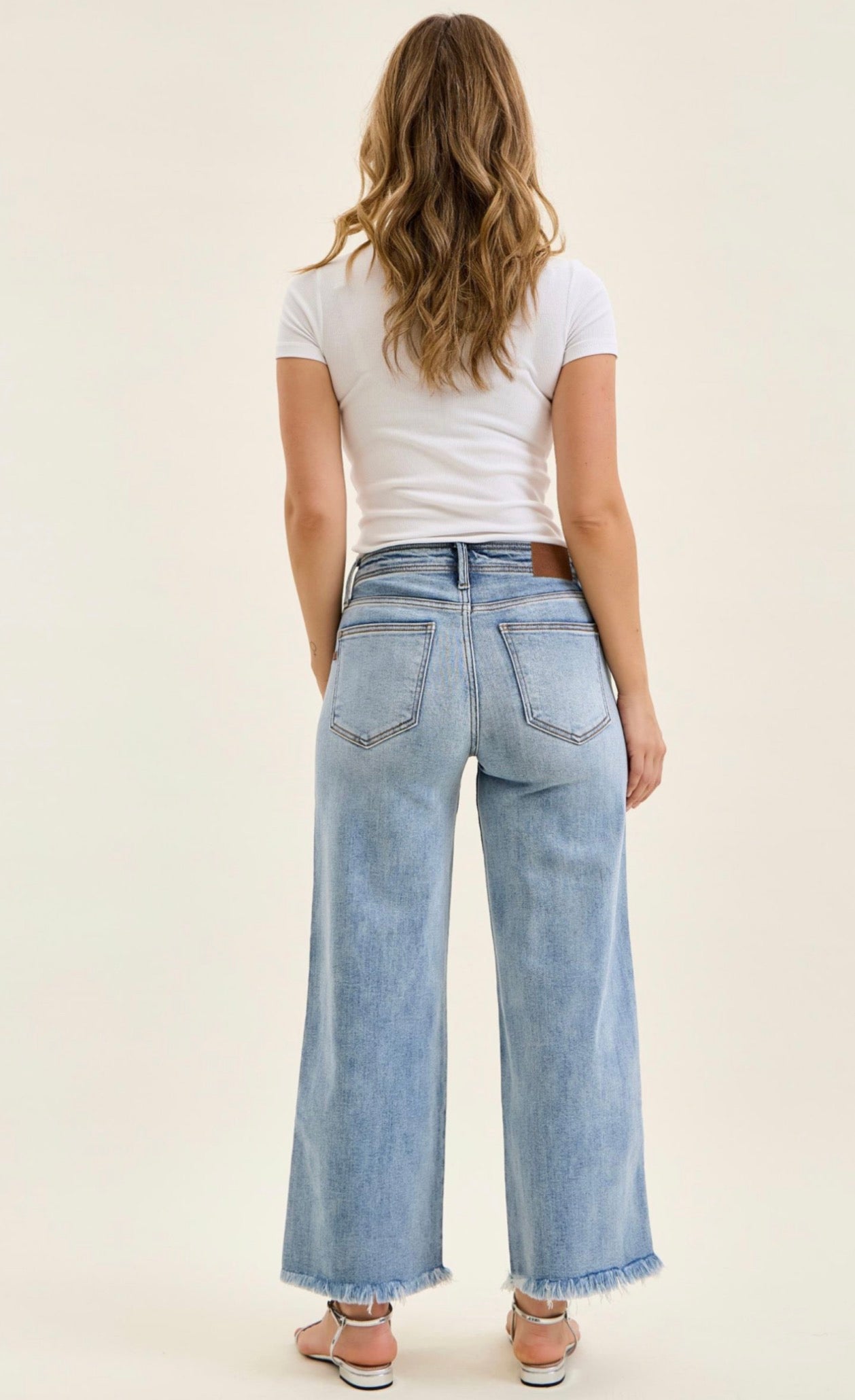 Judy Blue Mid Rise Wide Leg + Hollywood WB + Fray Hem