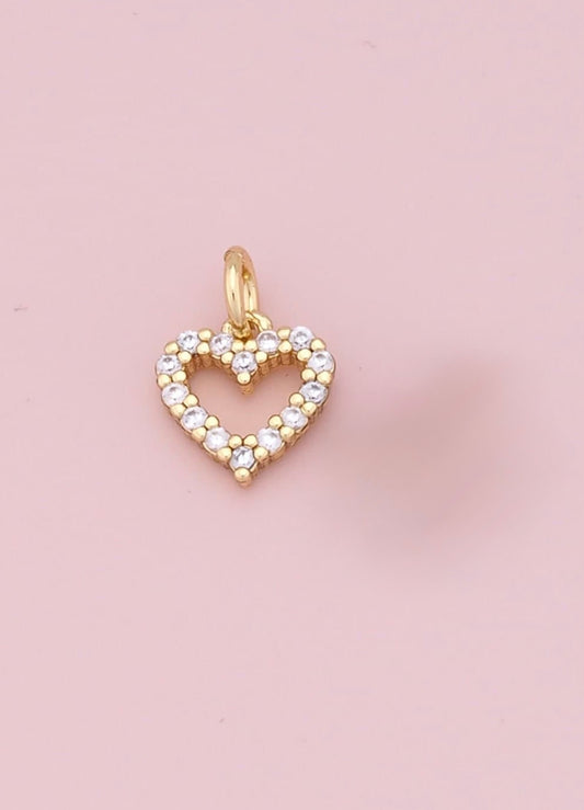 Gold CZ Tiny Heart Pendant