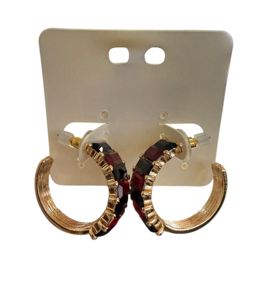 Gameday Baguette Glass Hoop Earrings