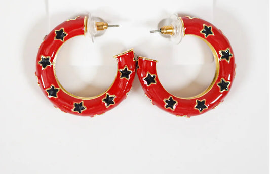 Red & Black Star Hoops