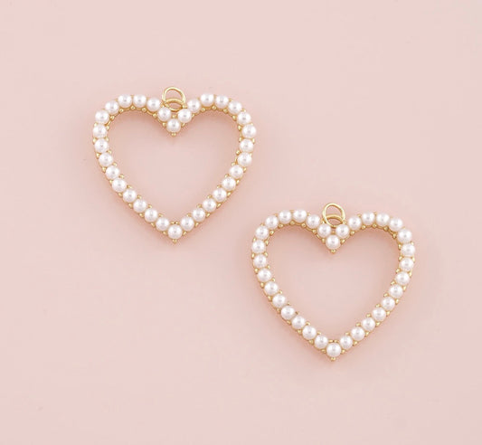 Pearl Heart Charm Pendant
