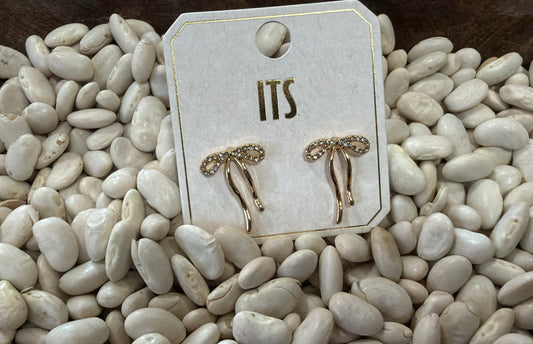 Whimsical Gold Bow Earrings