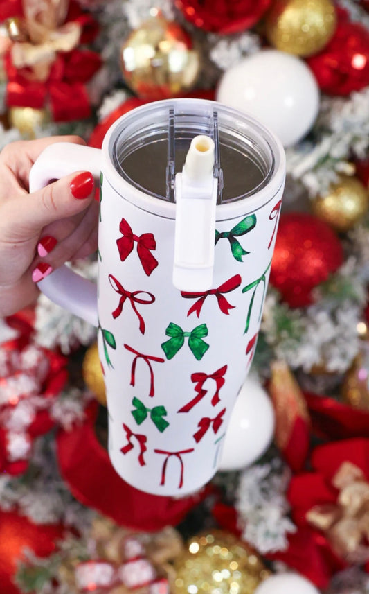 Midnight Bow Christmas Edition Sleek Tumbler