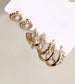 GOLD PEARL HOOP STUD TRIO EARRINGS