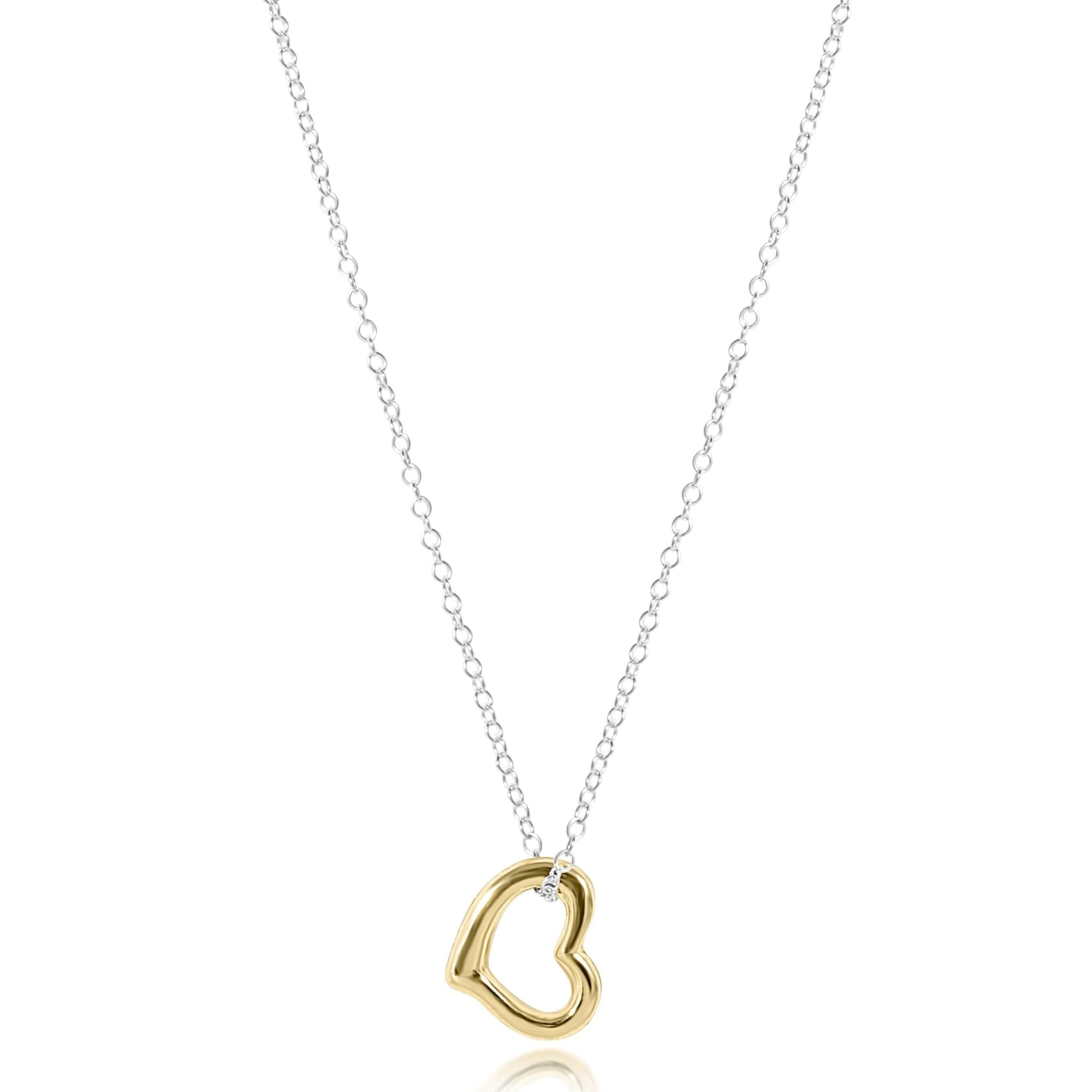 ENewton Sterling Silver Necklace with a gold heart-shaped pendant on a white background