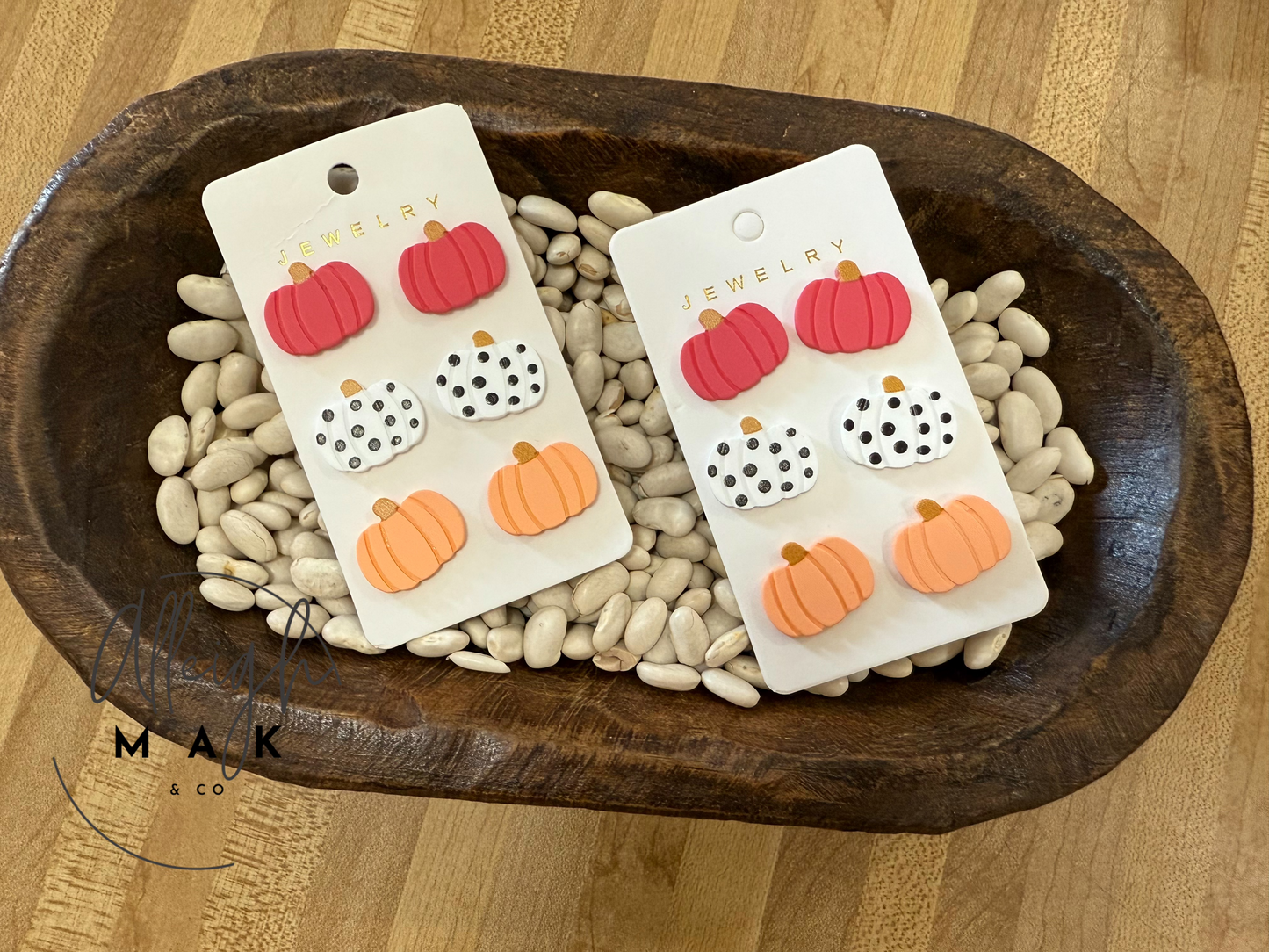 Pumpkin Clay Earrings