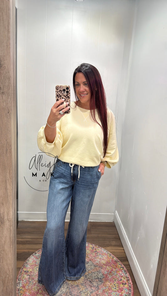 Judy Blue HW Palazzo Featherweight Rigid Elastic Pants