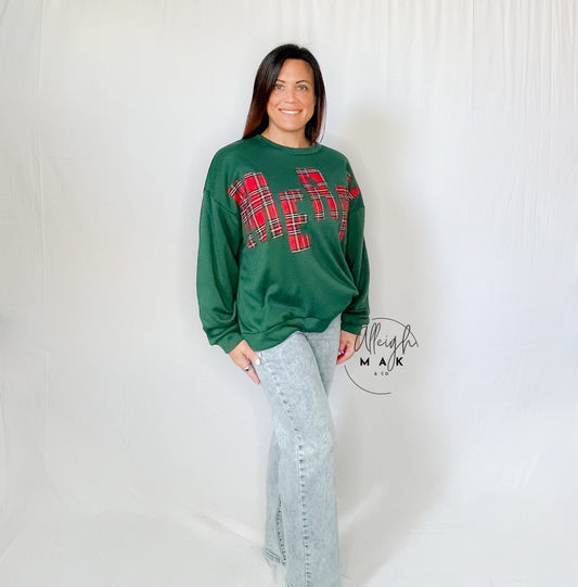 Plaid Merry Sweatshirt