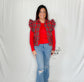 Chic Ruffle Plaid Puffer Vest