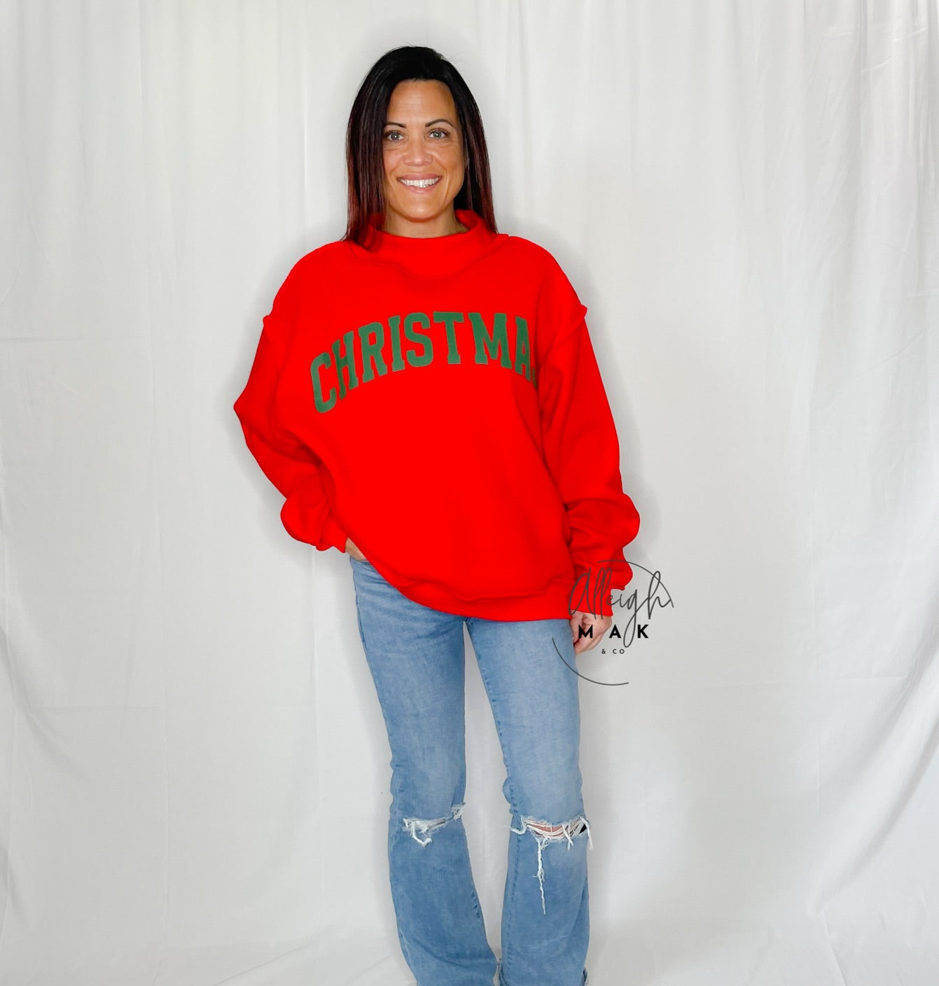Christmas Reversible Mockneck Sweatshirt