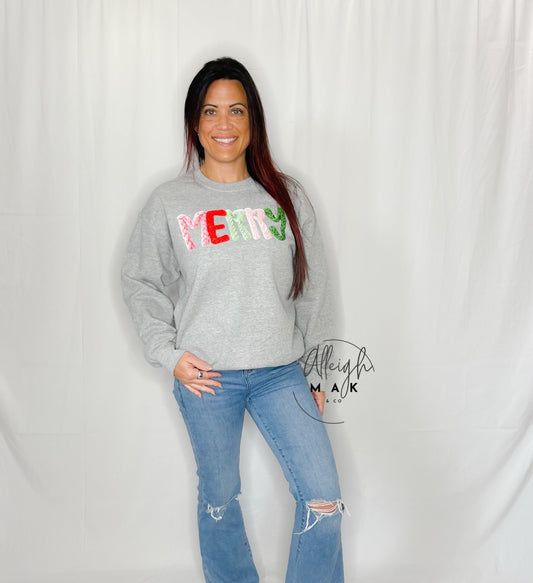 Faux Yarn Merry Sweatshirt