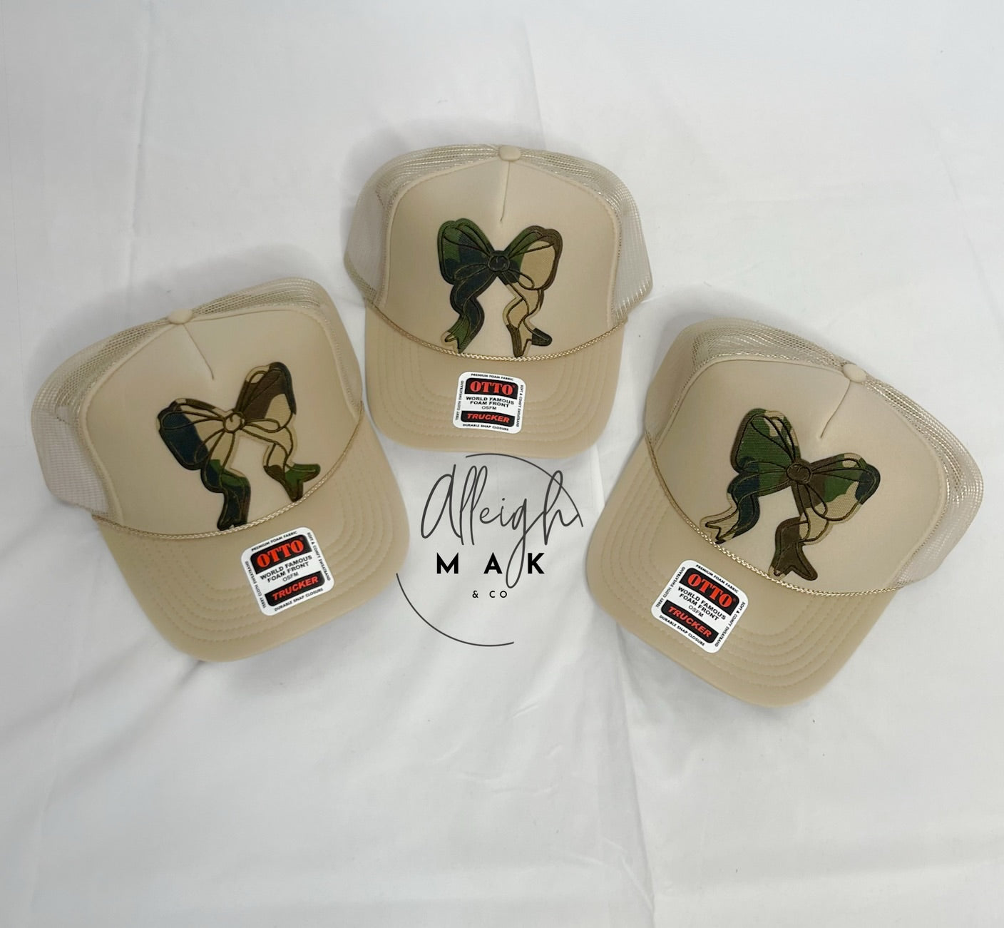 Camo Bow Patch Trucker Hat