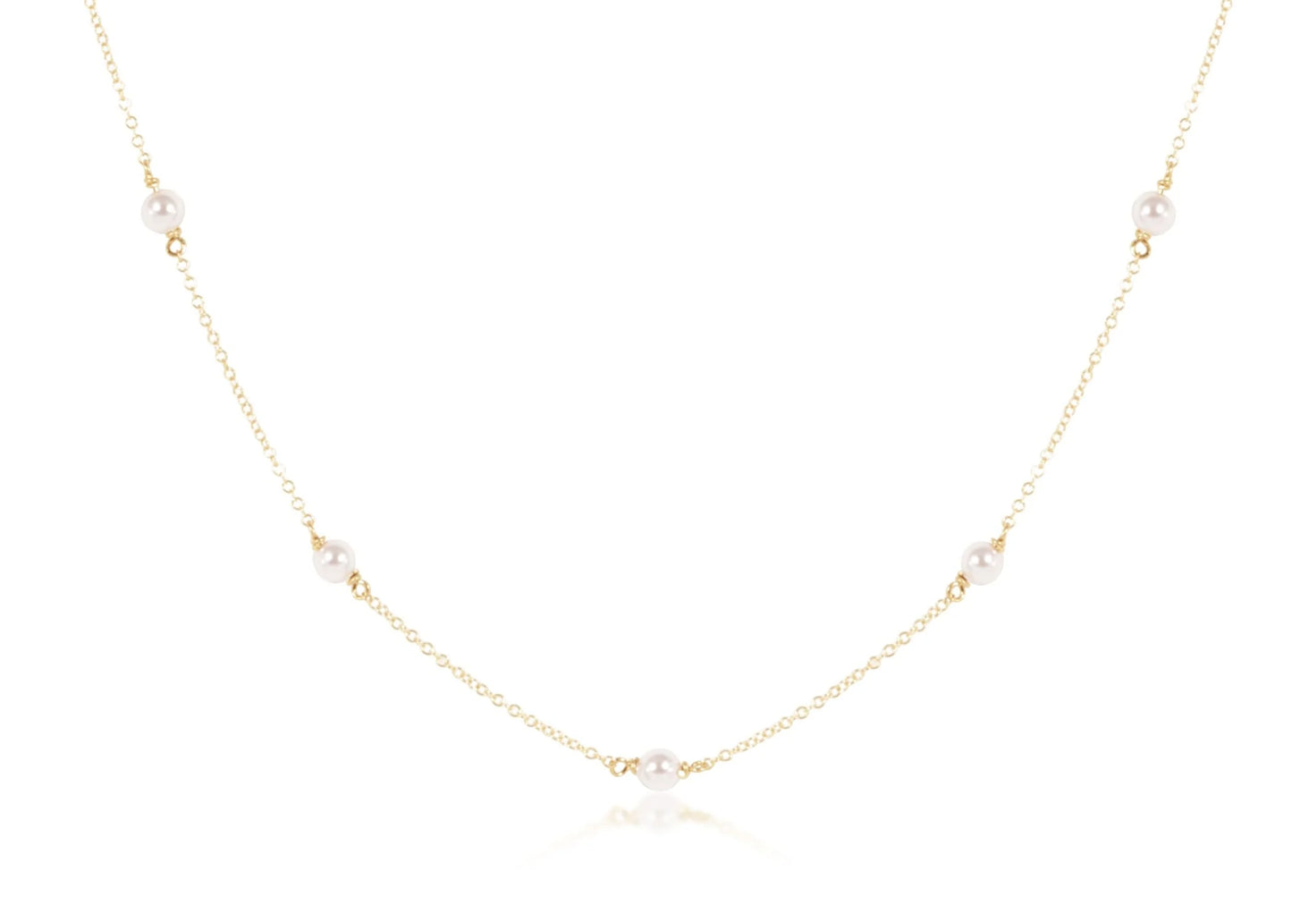 ENewton Simplicity Chain Gold 4mm Pearl