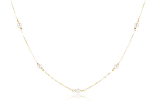 ENewton Simplicity Chain Gold 4mm Pearl