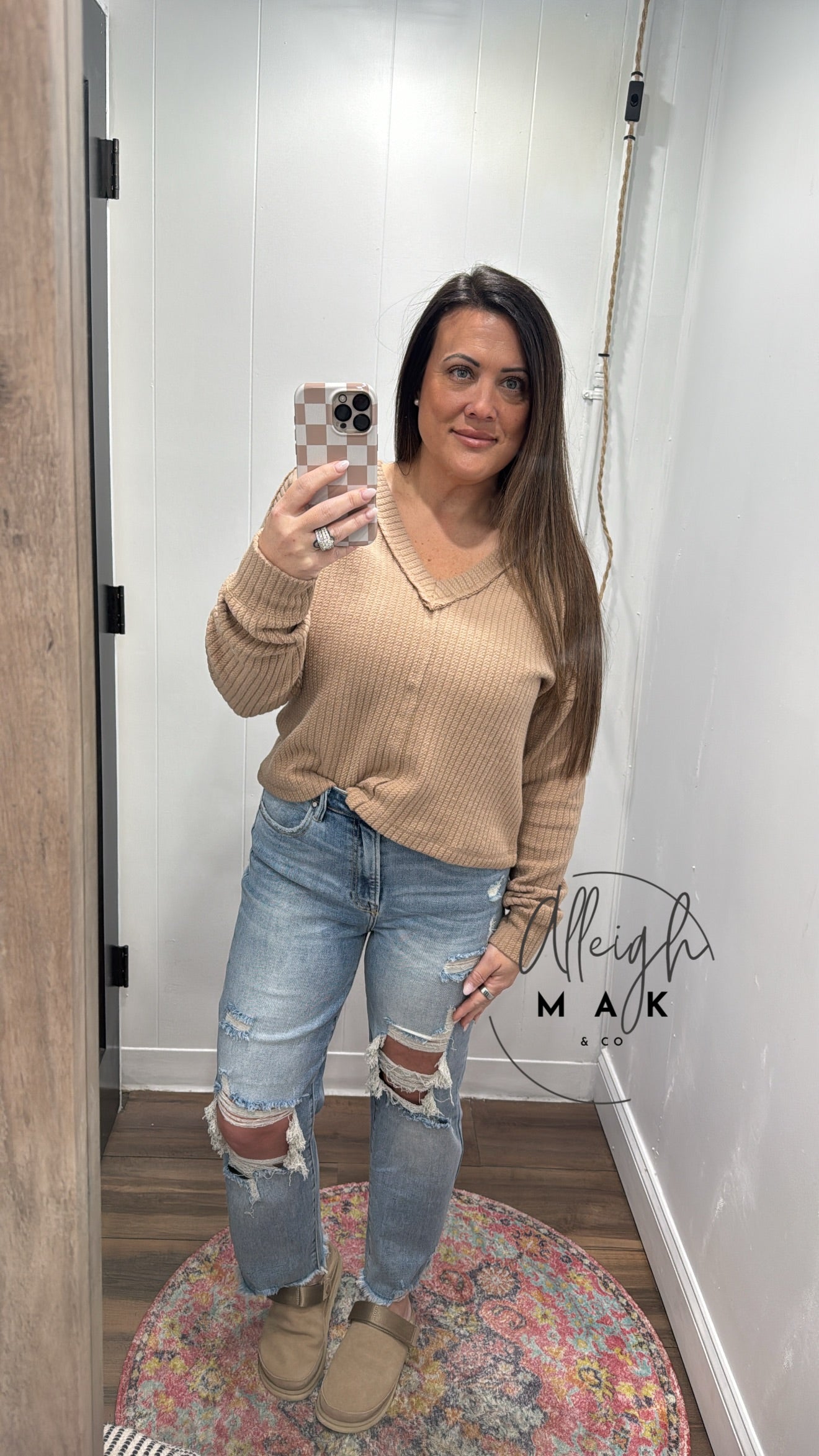 Casual Comfy Soft V-Neck Knit Top