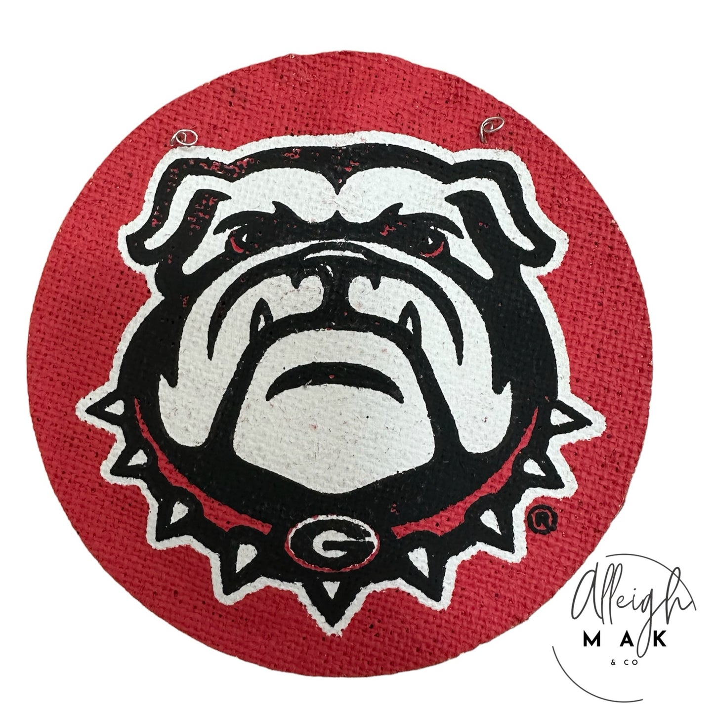 Burlap Bulldog Face