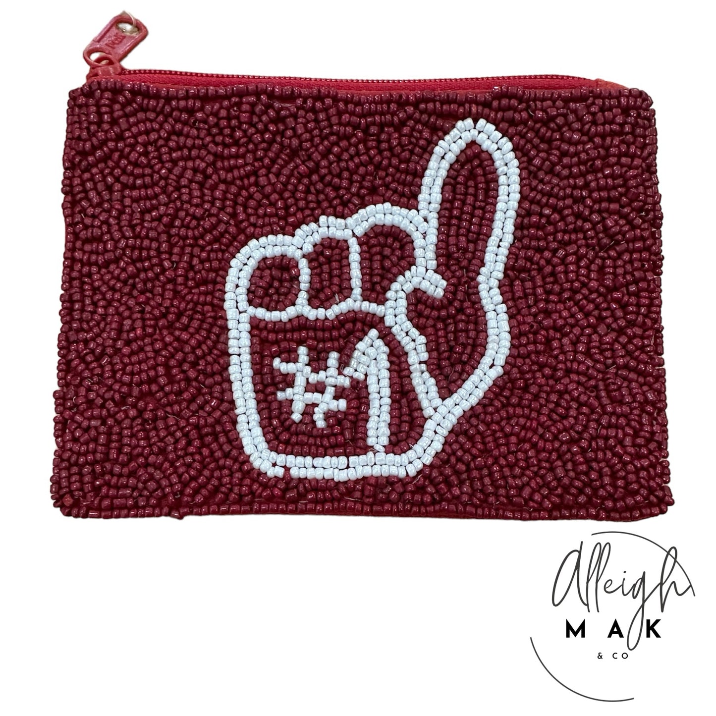 Crimson Game Day Change Purse