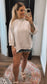 Three Quarter Sleeves Mineral Wash Top