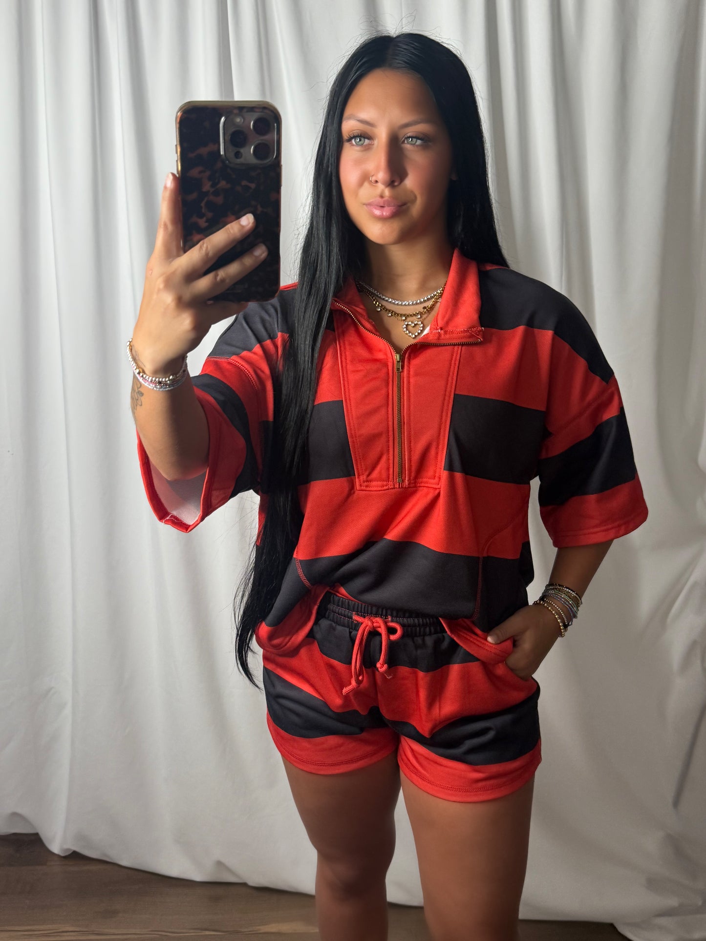 Weekender Striped Set - Red