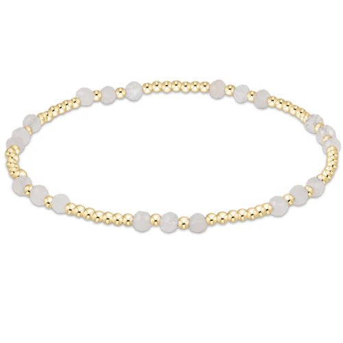 ENewton Gemstone Gold Joy Pattern 3mm Bead Bracelet - Moonstone