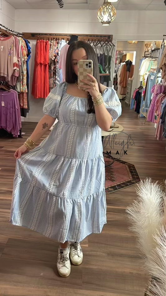 Gingham Tiered Mini Dress