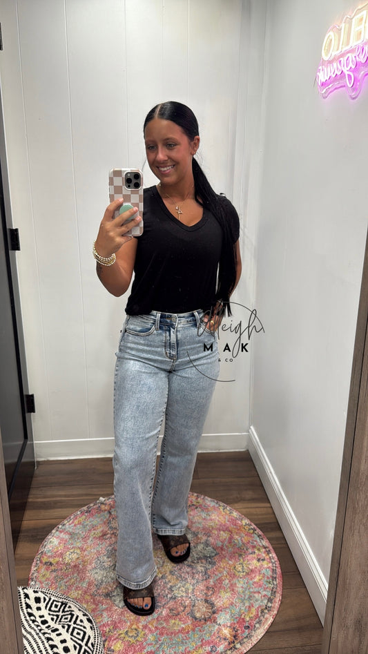 Judy Blue HW Stone Wash Straight Fit