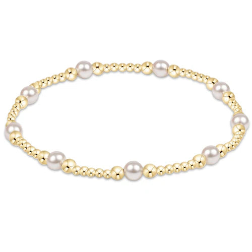 ENewton Classic Purpose Pattern 4mm Bead Bracelet - Pearl