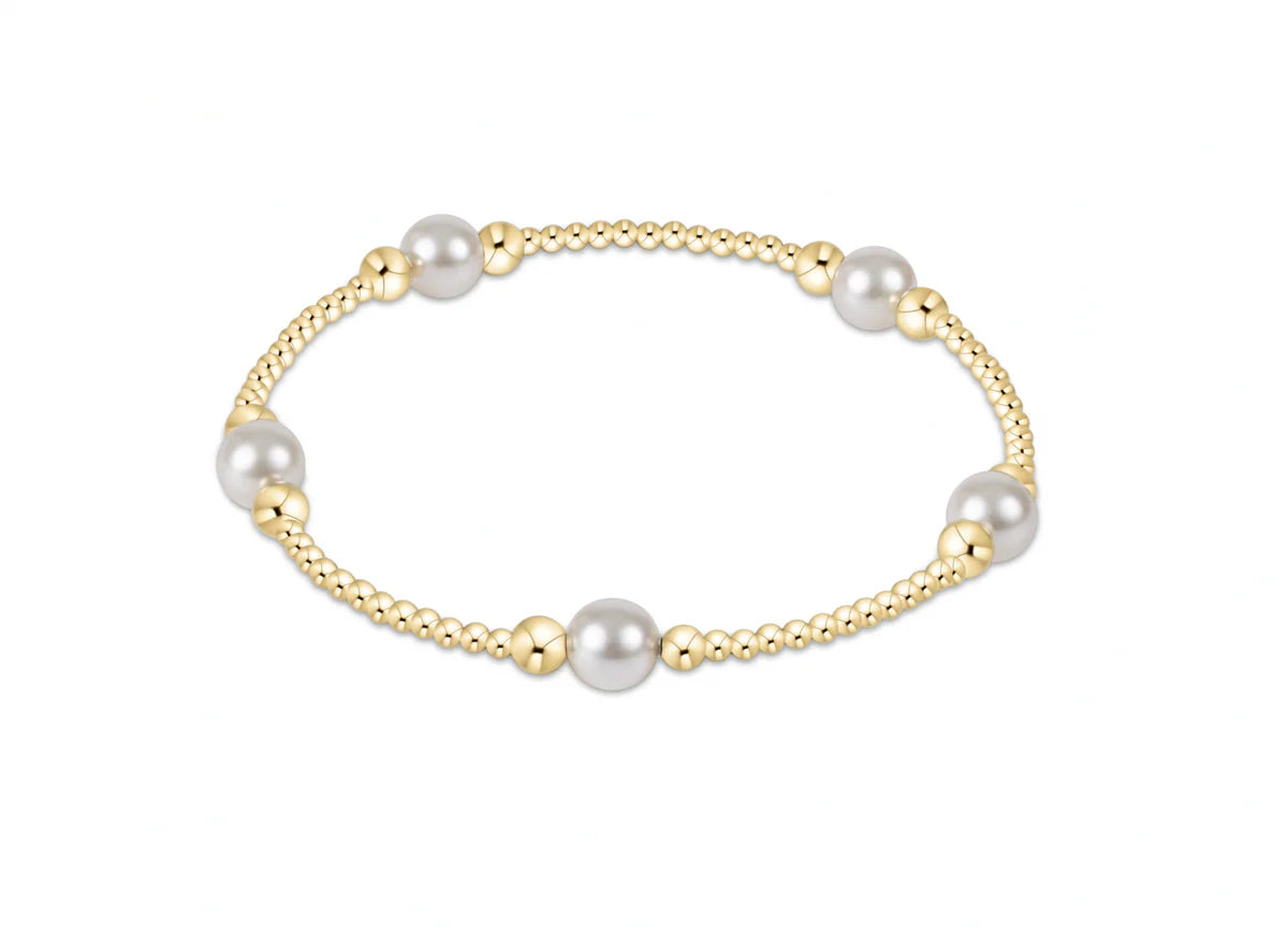 ENewton Purpose Pearl 6mm Bead Bracelet - Gold