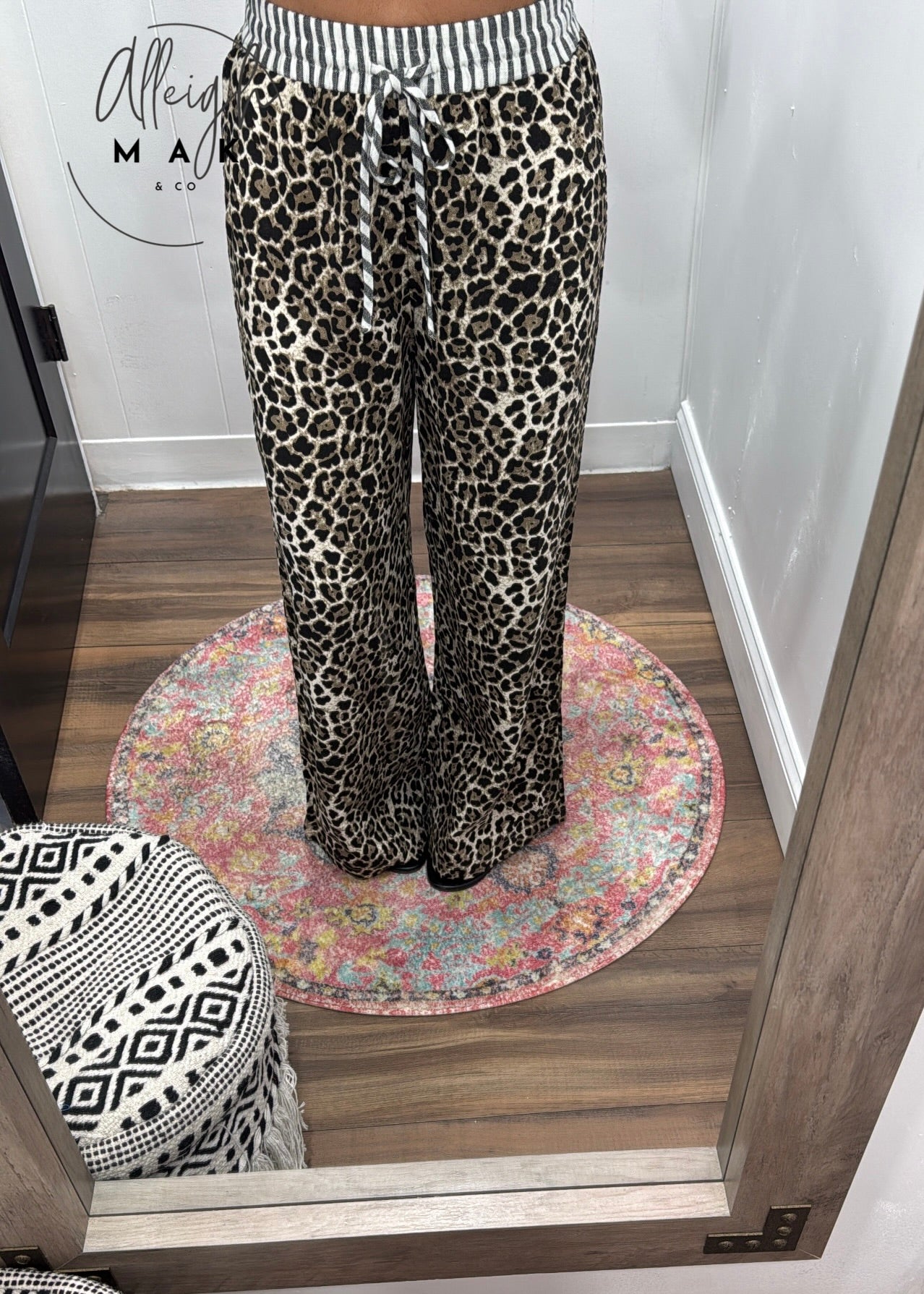 Leopard Print Wide Leg Pants