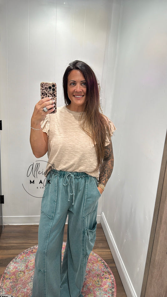 Cotton Slub Mineral Washed Knit Top