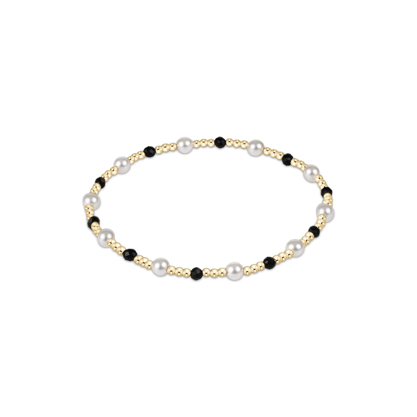 ENewton Pearl Sincerity Pattern 4mm Bead Bracelet - Faceted Onyx