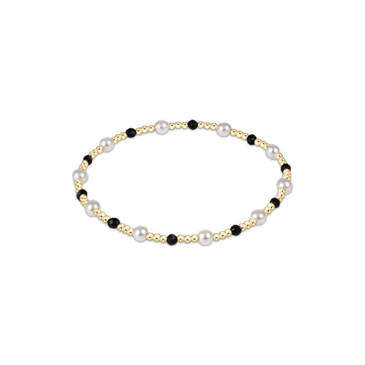 ENewton Pearl Sincerity Pattern 4mm Bead Bracelet - Faceted Onyx