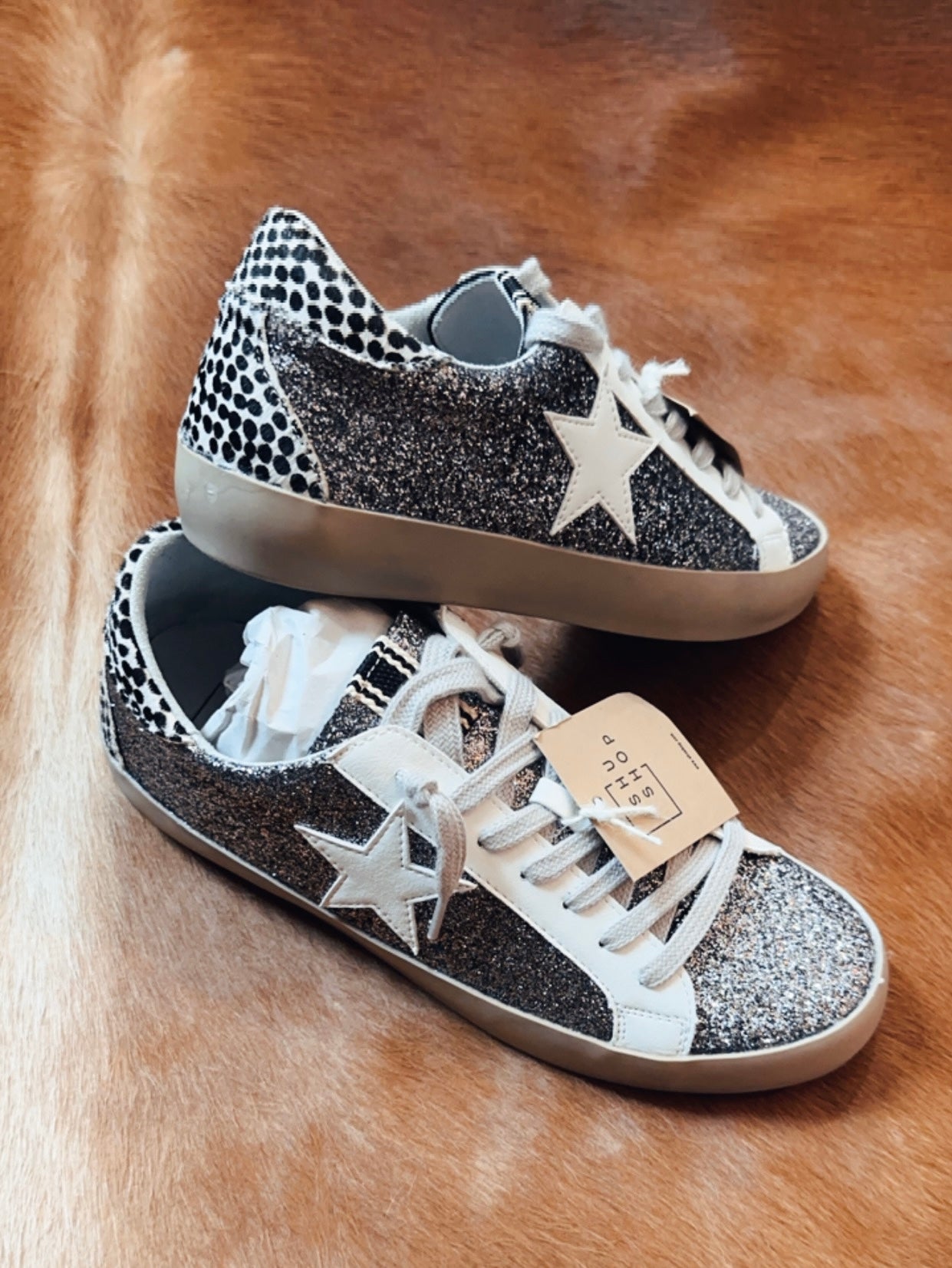 Shu Shop Paula Pewter Glitter Sneaker