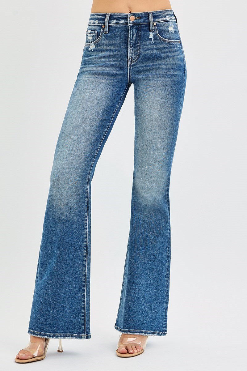 Risen Flare High Rise Jeans with Tummy Control