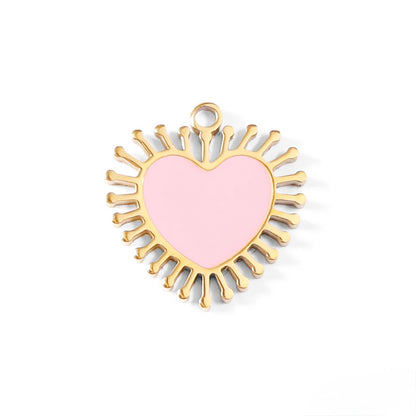Heart-shaped pendant with gold outline on a white background