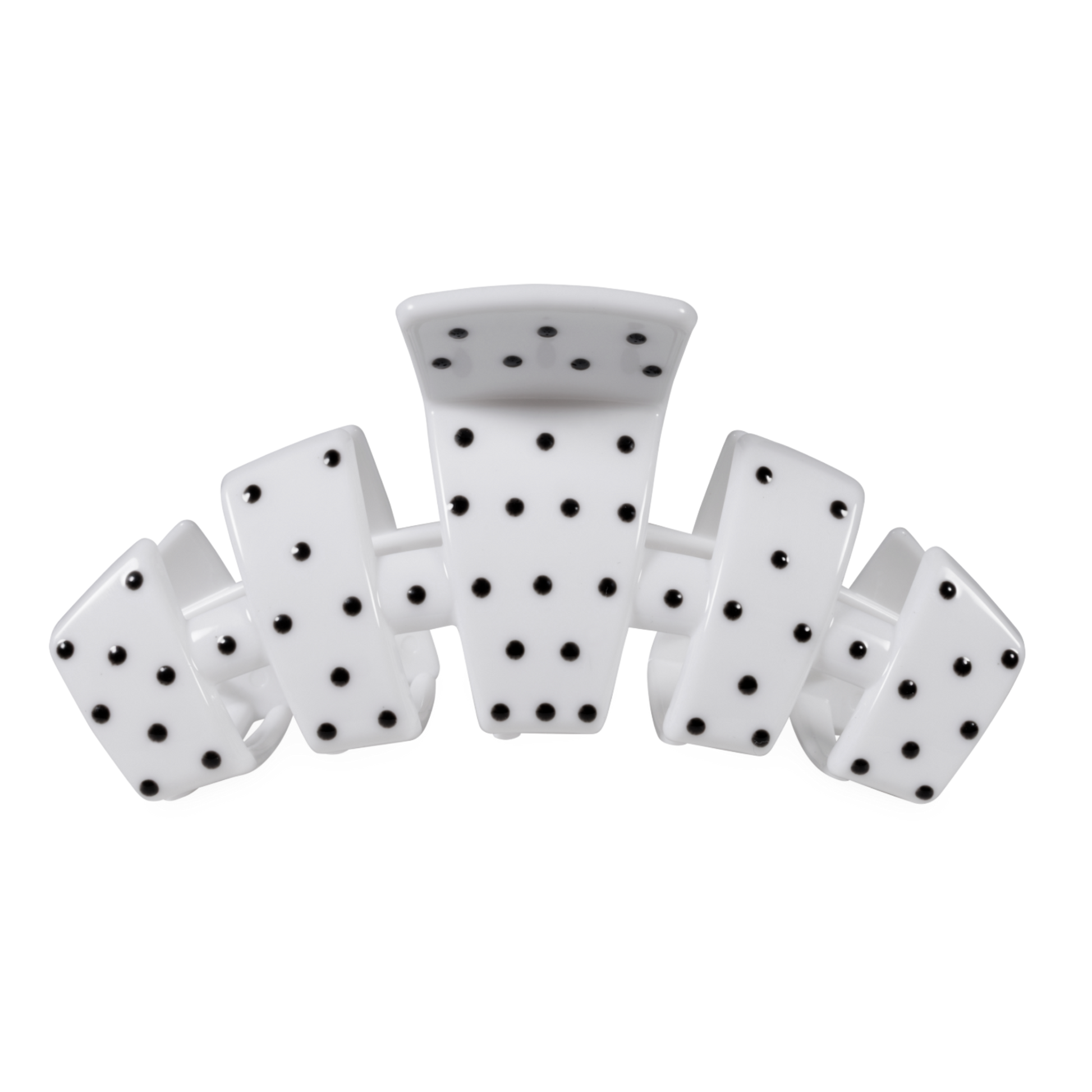 Black and white large polka dot hair clip