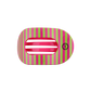 Pink and Green Stripped Flat Teleties Hair Clip