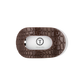 Brown textured case with a white interior for a product, featuring the brand 'Teleties'.