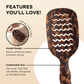 Leopard print hairbrush with features
