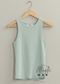 Ribbed Round Neck Tank Top, Mint & Lavender