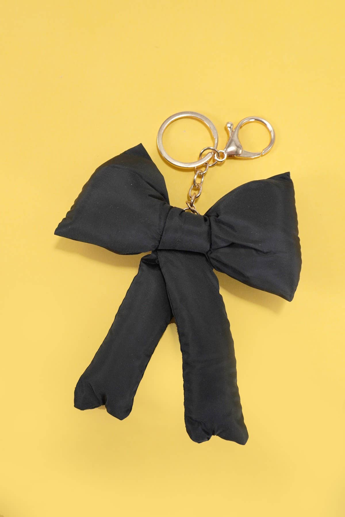 PUFFY BOW RIBBON BAG CHARM KEYCHAIN