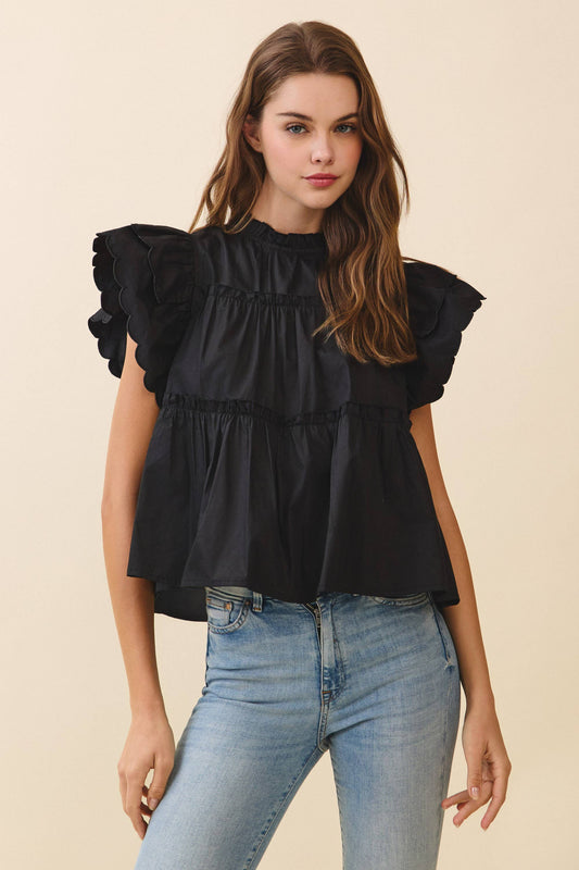 Flirt & Flutter Poplin Top