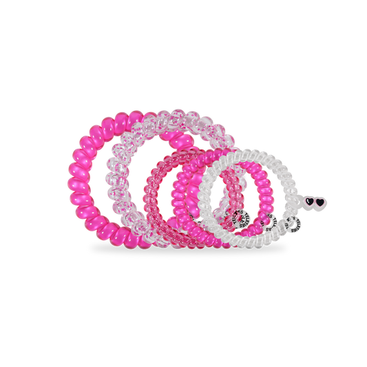 pink flirt pack mix hair ties teleties