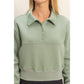 Collar Snap Buttoned Sweatshirt