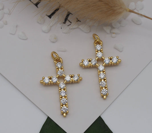 CZ Cross Charm